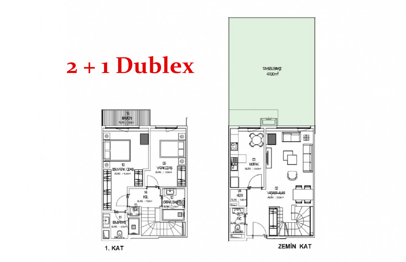  غرفتين و صالة دوبلكس